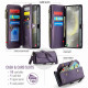 For Samsung Galaxy S24+ 5G CaseMe C36 Card Slots Zipper Wallet RFID Anti-theft Leather Phone Case(Purple)