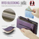 For Samsung Galaxy S24+ 5G CaseMe C36 Card Slots Zipper Wallet RFID Anti-theft Leather Phone Case(Purple)