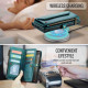 For Samsung Galaxy S24+ 5G CaseMe C36 Card Slots Zipper Wallet RFID Anti-theft Leather Phone Case(Blue-green)