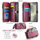 For Samsung Galaxy S24+ 5G CaseMe C36 Card Slots Zipper Wallet RFID Anti-theft Leather Phone Case(Wine Red)