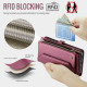 For Samsung Galaxy S24+ 5G CaseMe C36 Card Slots Zipper Wallet RFID Anti-theft Leather Phone Case(Wine Red)