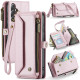 For Samsung Galaxy S24+ 5G CaseMe C36 Card Slots Zipper Wallet RFID Anti-theft Leather Phone Case(Pink)