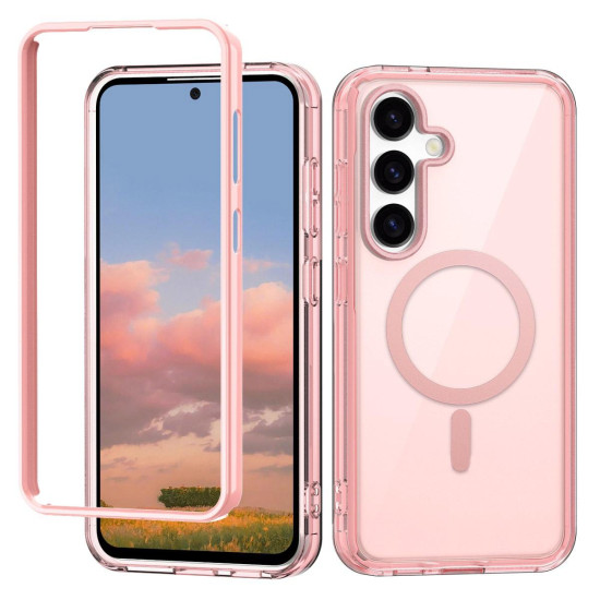 For Samsung Galaxy S24+ 5G Colorful MagSafe Magnetic PC + TPU Phone Case(Pink)