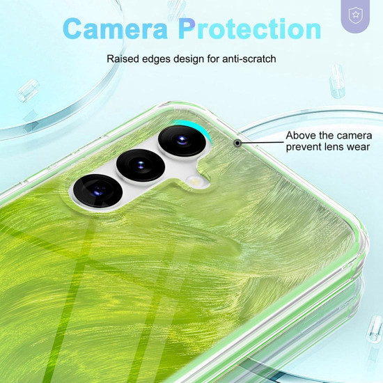 For Samsung Galaxy S24+ 5G IMD Gradient Feather PC + TPU Phone Case(Green)