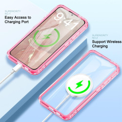 For Samsung Galaxy S24+ 5G IMD Gradient Feather PC + TPU Phone Case(Rose Red)