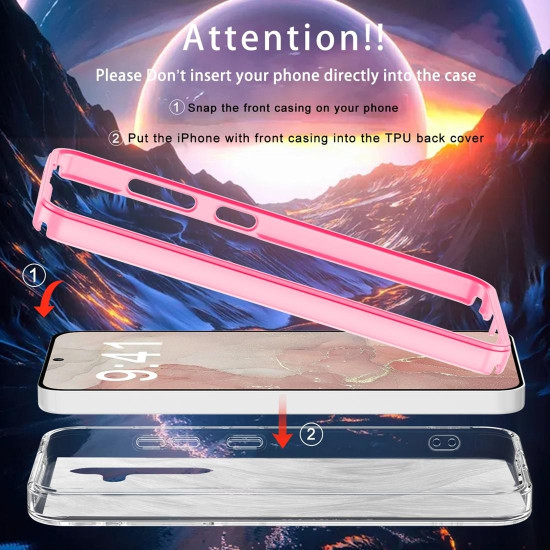 For Samsung Galaxy S24+ 5G IMD Gradient Feather PC + TPU Phone Case(Rose Red)