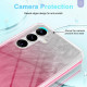 For Samsung Galaxy S24+ 5G IMD Gradient Feather PC + TPU Phone Case(Rose Red)