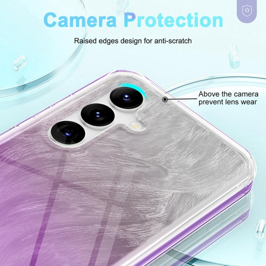 For Samsung Galaxy S24+ 5G IMD Gradient Feather PC + TPU Phone Case(Purple)