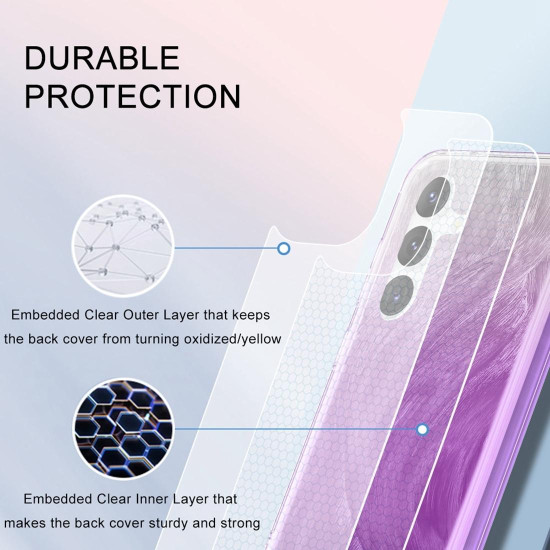 For Samsung Galaxy S24+ 5G IMD Gradient Feather PC + TPU Phone Case(Purple)