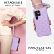 For Samsung Galaxy S24+ 5G Crossbody Rhombic Zipper Tower Buckle Leather Phone Case with Lanyard(Purple)