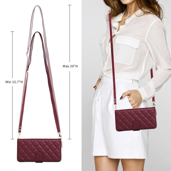 For Samsung Galaxy S24+ 5G Crossbody Rhombic Zipper Tower Buckle Leather Phone Case with Lanyard(Wine Red)