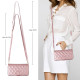 For Samsung Galaxy S24+ 5G Crossbody Rhombic Zipper Tower Buckle Leather Phone Case with Lanyard(Rose Gold)