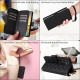 For Samsung Galaxy S24+ 5G Crossbody Rhombic Zipper Tower Buckle Leather Phone Case with Lanyard(Black)