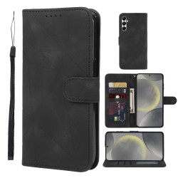 For Samsung Galaxy S24+ / S25+ 5G Skin Feel Geometric Lines Leather Phone Case(Black)