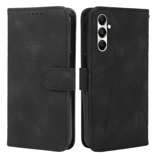 For Samsung Galaxy S24+ / S25+ 5G Skin Feel Geometric Lines Leather Phone Case(Black)