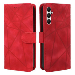 For Samsung Galaxy S24+ / S25+ 5G Skin Feel Geometric Lines Leather Phone Case(Red)