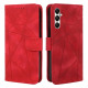 For Samsung Galaxy S24+ / S25+ 5G Skin Feel Geometric Lines Leather Phone Case(Red)