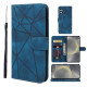 For Samsung Galaxy S24+ / S25+ 5G Skin Feel Geometric Lines Leather Phone Case(Blue)