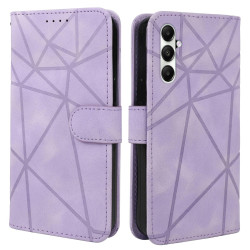 For Samsung Galaxy S24+ / S25+ 5G Skin Feel Geometric Lines Leather Phone Case(Purple)