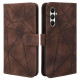 For Samsung Galaxy S24+ / S25+ 5G Skin Feel Geometric Lines Leather Phone Case(Brown)