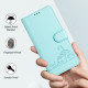 For Samsung Galax S24+ 5G Cat Rat Embossed Pattern RFID PU Phone Case with Wrist Strap(Mint Green)