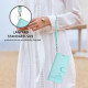 For Samsung Galax S24+ 5G Cat Rat Embossed Pattern RFID PU Phone Case with Wrist Strap(Mint Green)