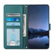 For Samsung Galax S24+ 5G Cat Rat Embossed Pattern RFID PU Phone Case with Wrist Strap(Peacock Green)