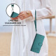 For Samsung Galax S24+ 5G Cat Rat Embossed Pattern RFID PU Phone Case with Wrist Strap(Peacock Green)