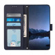 For Samsung Galax S24+ 5G Cat Rat Embossed Pattern RFID PU Phone Case with Wrist Strap(Blue)