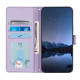 For Samsung Galax S24+ 5G Cat Rat Embossed Pattern RFID PU Phone Case with Wrist Strap(Purple)