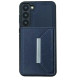 For Samsung Galaxy S24+ 5G Solid Color Metal Buckle Card Slots Bag Phone Case(Blue)