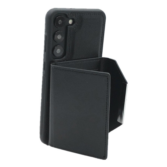 For Samsung Galaxy S24+ 5G Solid Color Metal Buckle Card Slots Bag Phone Case(Black)