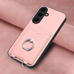 For Samsung Galaxy S24+ 5G R20 Ring Card Holder Phone Case(Pink)