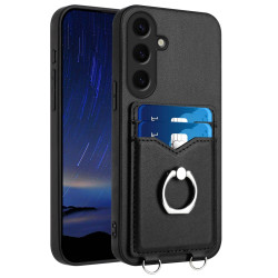For Samsung Galaxy S24+ 5G R20 Ring Card Holder Phone Case(Black)
