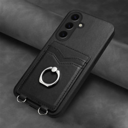 For Samsung Galaxy S24+ 5G R20 Ring Card Holder Phone Case(Black)