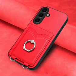 For Samsung Galaxy S24+ 5G R20 Ring Card Holder Phone Case(Red)
