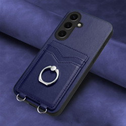 For Samsung Galaxy S24+ 5G R20 Ring Card Holder Phone Case(Blue)