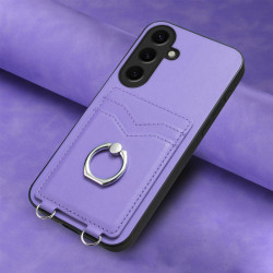 For Samsung Galaxy S24+ 5G R20 Ring Card Holder Phone Case(Purple)