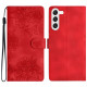 For Samsung Galaxy S24+ 5G Cherry Blossom Butterfly Skin Feel Embossed PU Phone Case(Red)