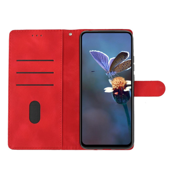 For Samsung Galaxy S24+ 5G Cherry Blossom Butterfly Skin Feel Embossed PU Phone Case(Red)