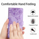 For Samsung Galaxy S24+ 5G Cherry Blossom Butterfly Skin Feel Embossed PU Phone Case(Purple)