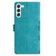 For Samsung Galaxy S24+ 5G Cherry Blossom Butterfly Skin Feel Embossed PU Phone Case(Green)