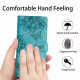 For Samsung Galaxy S24+ 5G Cherry Blossom Butterfly Skin Feel Embossed PU Phone Case(Green)