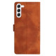 For Samsung Galaxy S24+ 5G Cherry Blossom Butterfly Skin Feel Embossed PU Phone Case(Brown)