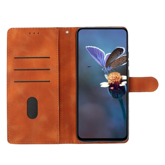For Samsung Galaxy S24+ 5G Cherry Blossom Butterfly Skin Feel Embossed PU Phone Case(Brown)