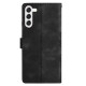 For Samsung Galaxy S24+ 5G Cherry Blossom Butterfly Skin Feel Embossed PU Phone Case(Black)