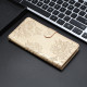 For Samsung Galaxy S24+ 5G Cherry Blossom Butterfly Skin Feel Embossed PU Phone Case(Gold)
