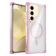 For Samsung Galaxy S24+ 5G Transparent MagSafe Magnetic Phone Case(Pink)