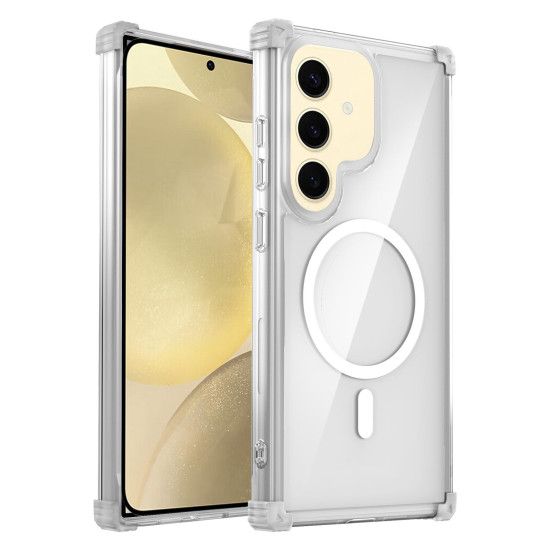 For Samsung Galaxy S24+ 5G Transparent MagSafe Magnetic Phone Case(Transparent)