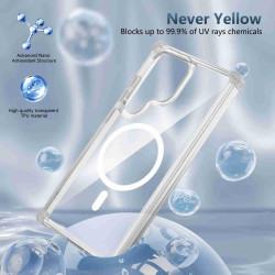 For Samsung Galaxy S24+ 5G Transparent MagSafe Magnetic Phone Case(Transparent)